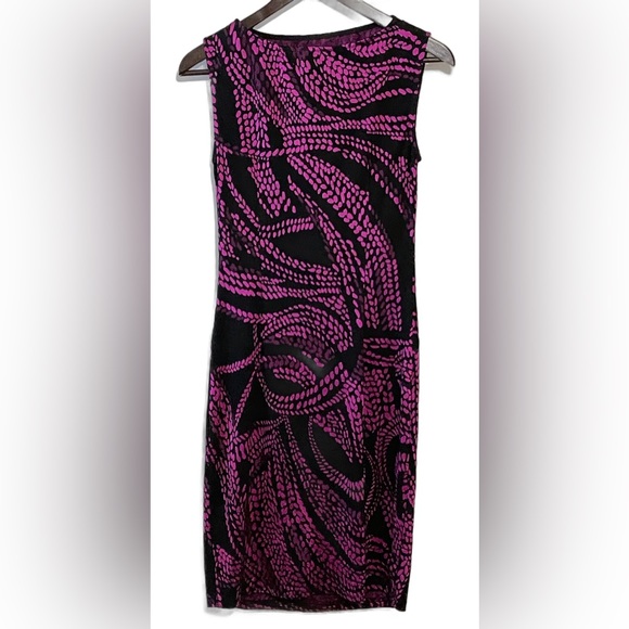 Joseph Ribkoff pink and black wrap print dress - Picture 2 of 3